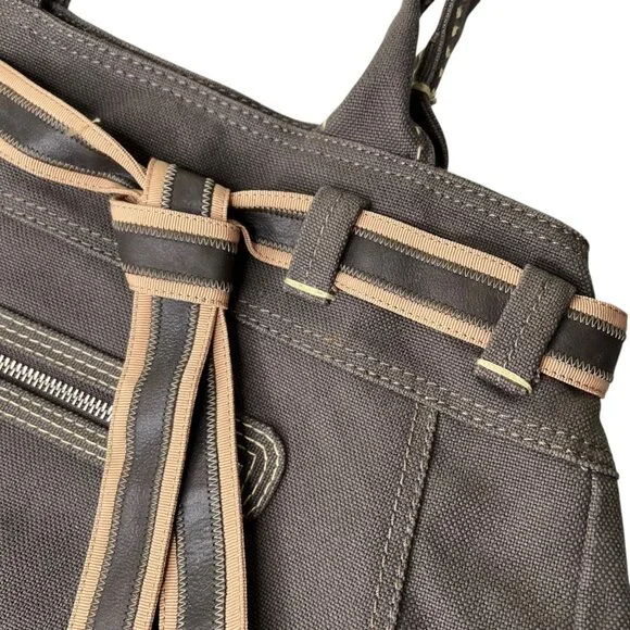 Vintage‎ Y2K Gap Canvas Slouchy Tote Bag Brown Indie